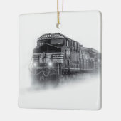 電車の黒白 セラミックオーナメント (左)