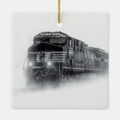 電車の黒白 セラミックオーナメント (裏面)