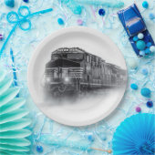 電車の黒白 ペーパープレート (パーティー)