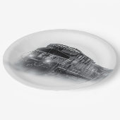 電車の黒白 ペーパープレート (アングル)