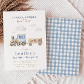電車の2歳誕生日招待状 | デジタルまたは印刷 招待状