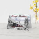 電車をテーマにしたシーズンの挨拶 クリスマスカード カード (黄色い花)