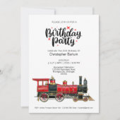電車をテーマにした誕生日パーティーに参加しよう 招待状 (正面)