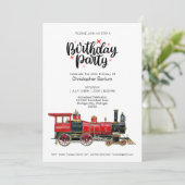電車をテーマにした誕生日パーティーに参加しよう 招待状 (スタンド正面)