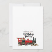 電車をテーマにした誕生日パーティーに参加しよう 招待状 (裏面)