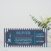 電車チケットの誕生日パーティーの招待 招待状 (スタンド正面)