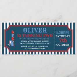 電車チケットの誕生日パーティーの招待 招待状