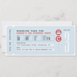 電車チケットの誕生日パーティーの招待 招待状