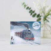 電車テーマのクリスマス ポストカード (スタンド正面)