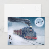 電車テーマのクリスマス ポストカード (正面/裏面)