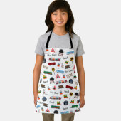 電車パターンリトルボーイ名Choo Choo Kids エプロン (インサイチュ)