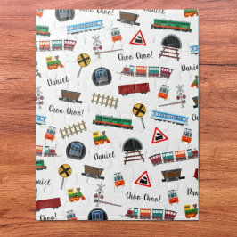 電車パターンリトルボーイ名Choo Choo Kids ジグソーパズル