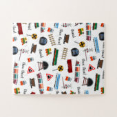 電車パターンリトルボーイ名Choo Choo Kids ジグソーパズル (横)