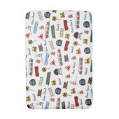 電車パターンリトルボーイ名Choo Choo Kids バスマット (正面縦)