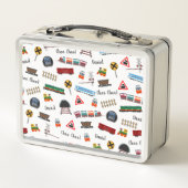 電車パターンリトルボーイ名Choo Choo Kids メタルランチボックス (裏面)