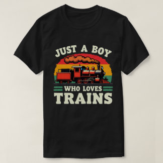 電車好きな少年 Tシャツ