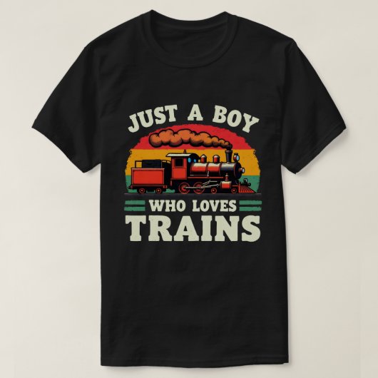 電車好きな少年 Tシャツ (デザイン正面)