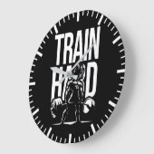 電車懸命 – アニメジムトレーニングフィットネスモチベーション ラージ壁時計 (傾斜)