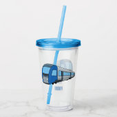 電車漫画イラストレーション アクリルタンブラー (裏面)