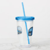 電車漫画イラストレーション アクリルタンブラー (左)