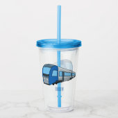 電車漫画イラストレーション アクリルタンブラー (正面)