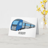 電車漫画イラストレーション カード (黄色い花)