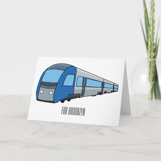 電車漫画イラストレーション カード (正面)