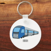 電車漫画イラストレーション キーホルダー (正面)