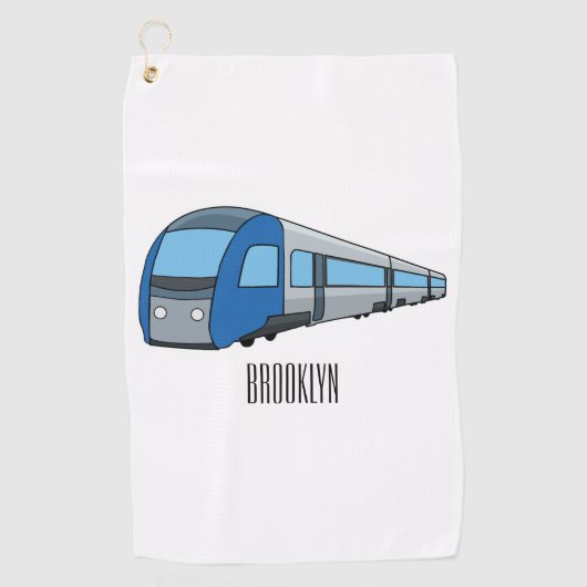電車漫画イラストレーション ゴルフタオル (正面)