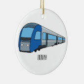 電車漫画イラストレーション セラミックオーナメント (右)