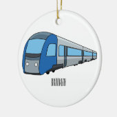 電車漫画イラストレーション セラミックオーナメント (左)