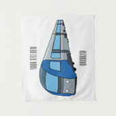 電車漫画イラストレーション タペストリー (正面)