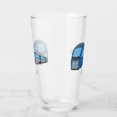 電車漫画イラストレーション タンブラーグラス (左)