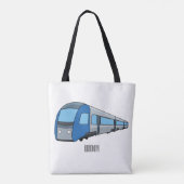 電車漫画イラストレーション トートバッグ (裏面)