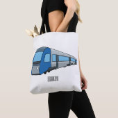 電車漫画イラストレーション トートバッグ (クローズアップ)