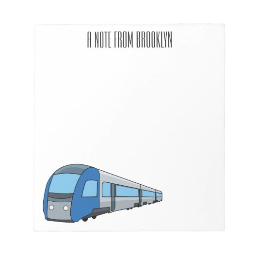 電車漫画イラストレーション ノートパッド (正面)