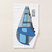 電車漫画イラストレーション バスタオルセット (ハンドタオル)