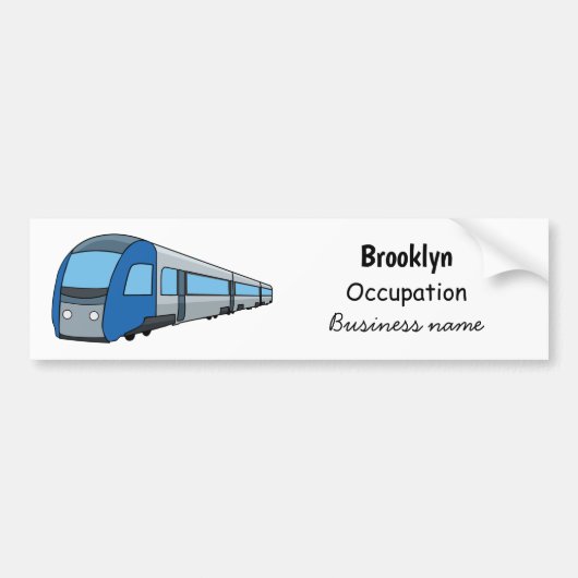 電車漫画イラストレーション バンパーステッカー (正面)