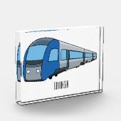 電車漫画イラストレーション フォトブロック (左)