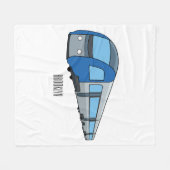 電車漫画イラストレーション フリースブランケット (正面(横))