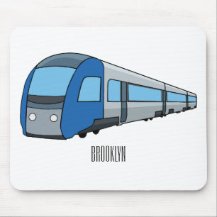 電車漫画イラストレーション マウスパッド