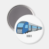 電車漫画イラストレーション マグネット (正面/裏面)