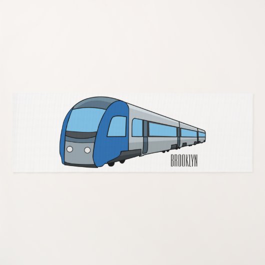 電車漫画イラストレーション ヨガマット (正面(横))