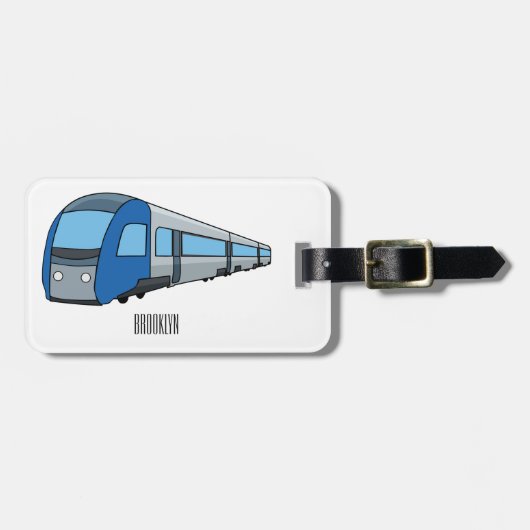 電車漫画イラストレーション ラゲッジタグ (正面横)