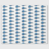 電車漫画イラストレーション ラッピングペーパー (フラット)