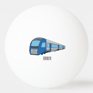 電車漫画イラストレーション 卓球ボール