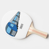 電車漫画イラストレーション 卓球ラケット (横)