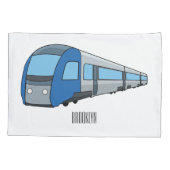 電車漫画イラストレーション 枕カバー (裏面)