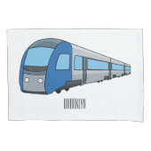 電車漫画イラストレーション 枕カバー (正面)