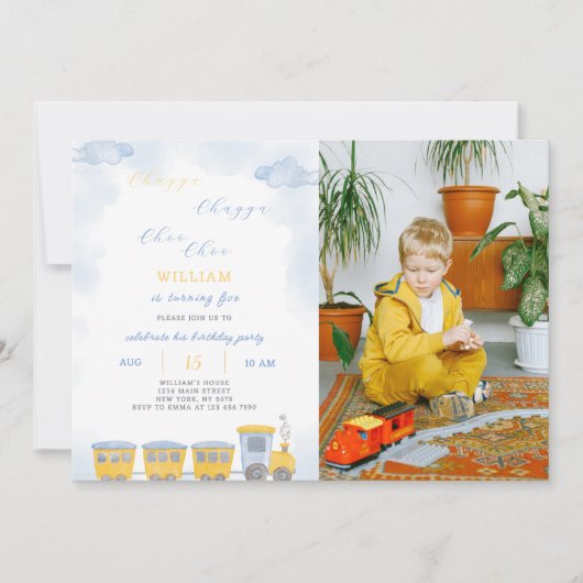 電車誕生日招待状(写真あり) 招待状 (正面)